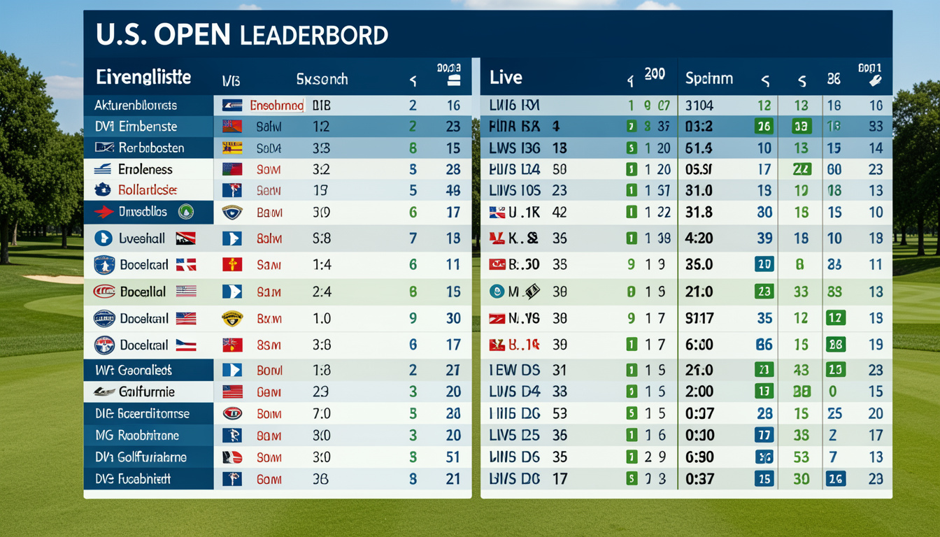 u.s. open leaderboard